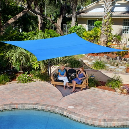 Coolaroo Knitted Shade Cloth - Coolaroo Coolhaven Shade Sail With Hardware; 12' Square; Sapphire