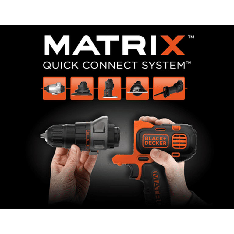 Black+decker 20V Max Matrix Cordless Drill/Driver Kit, White (BDCDMT120WC1FF)