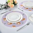 thumbnail image 4 of Cute Hamsters Round Placemats Washable Placemats Non-Slip Heat-Resistant Table Place Mats for Dining Kitchen Holiday Party Table Decoration 15.4"-6PCS Table Mat, 4 of 5