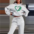 thumbnail image 2 of Womens Two Piece Sweatsuits Long Sleeve Heart Graphic Print Hooded Sweatshirts and Pants Oversized Matching Set Fall Winter Casual Tracksuit, 2 of 4