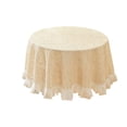 thumbnail image 2 of Nappe Ronde de Qualité Supérieure pour Table Basse, Housse Décorative en Tissu Résistant aux Taches, Déco Maison, Jaune, JKODE, 2 of 6