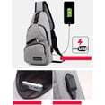 thumbnail image 2 of Sac de Poitrine en Tissu avec Port USB, Tissu Léger et Durable, 6 Poches, Sangle Réglable, pour Randonnée/camping/extérieur, Sans Batterie Externe Incluse, 2 of 6