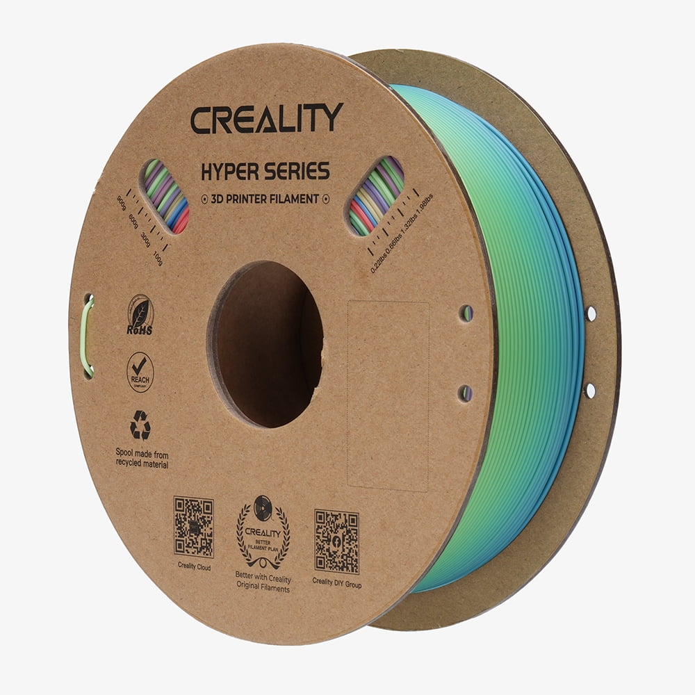 Creality Hyper Rainbow PLA 3D Printing Filament Smooth Vibrant Gradients 300mm/s Printing Speed 2.2lb-Wild Blossom(Short)