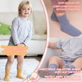 thumbnail image 6 of Bocaoying 12 Pairs Baby Non Slip Socks, 1-3 Years Toddler Cotton Crew Socks, Soft Breathable Gripper Socks with Pull Tabs for Indoor, Outdoor, Toddler, 6 of 7