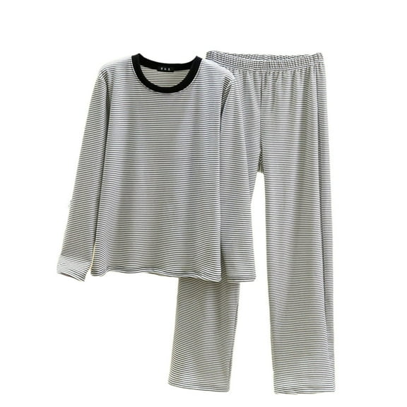 HUJlwoi 2 Piece Women Pajama Sets Stripe Lounge Clothes Sets Long Sleeve Sleepwear with Pants Soft Warm Loungewear Pjs Sets Fall Winter