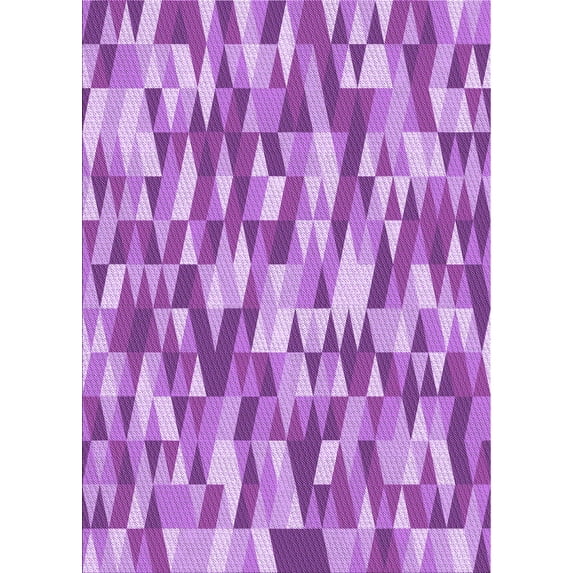 Ahgly Company Machine Washable Indoor Rectangle Transitional Violet Purple Area Rugs, 7' x 9'