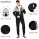thumbnail image 4 of Chándal deportivo con capucha para hombre, conjunto deportivo de manga larga con cremallera completa, conjunto deportivo de 2 piezas con parches, 4 of 5