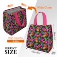 thumbnail image 3 of Pioneer Flower Floral Print Pattern Insulated Lunch Bag for Women & Adults,Large Portable Soft Cooler Lunch Bag,Thermal Food Storage Tote with Pearl Cotton,8.66L,8.75x5.75x9.5 Inch, 3 of 6