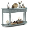 thumbnail image 1 of Costway 52" Long Sofa Table with 2 Drawers & Open Shelf Retro Console Table with Storage, 1 of 10