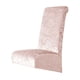 thumbnail image 2 of Funda elástica de terciopelo para silla con respaldo alto inclinado | Funda elástica antisuciedad para silla de comedor | Gris liso, rosa y dorado | Funda protectora para hotel y hogar con tod, 2 of 5