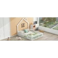 thumbnail image 3 of Wood Full Size House Platform Bed with Guardrail in White - Sturdy Pine Wood & MDF, 3 of 18