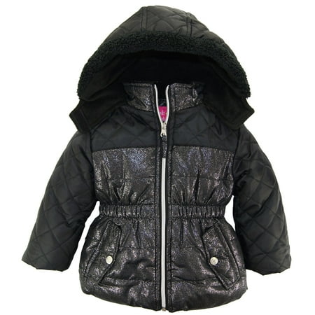 Pink Platinum Toddler Girl Quilted Jacket with Spray Puffer Winter