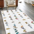 thumbnail image 2 of Cute Birds Area Rugs 2.7'x5', Washable Small Throw Rugs for Kitchen Bedroom, Funny Snowflake Wire Sparrow Indoor Outdoor Rug Non-Slip Low Pile Carpet Runner Reversible Floor Mats, 2 of 8