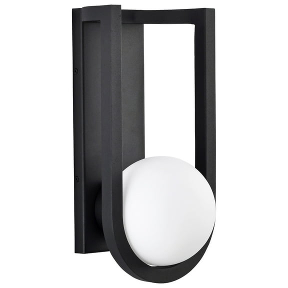 Nuvo Lighting Cradle 6W LED Large Wall Lantern Matte Black with White Opal Glass