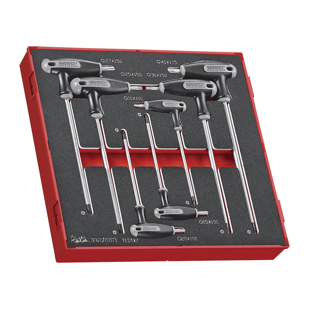 TEDTX7 7 Piece T Handle TX Key Set in EVA Tray Teng Tools 