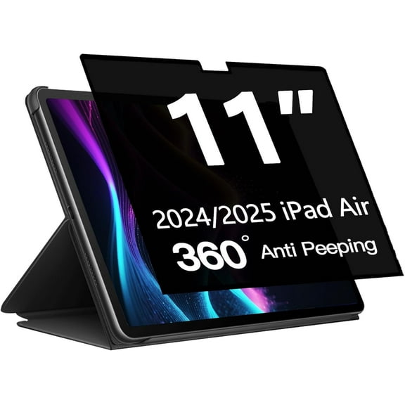 360° Privacy Screen Protector for iPad Air 11-inch M3 2025 & M2 2024, (iPad Air 7th/6th Generation),Privacy Screen Filter Compatible (A3267, A3270, A2902/03/04)-Anti Blue Light