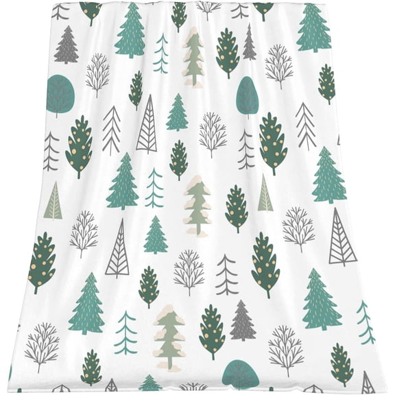 Christmas Throw Blanket, Lightweight Christmas Tree Throw Blanket ,Holiday Theme Home Decor Warm and Cozy Throws for Winter Bedding, Couch and Gift