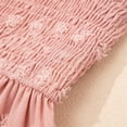 thumbnail image 4 of XXWXYD Girls Dress Long Sleeve SMoc𝗄ed 𝖱uffle Hem Gold A-Line Swing Church Formal Par𝗍y Holiday Fall Elegant Shiny Gown 3-14 Years, 4 of 9