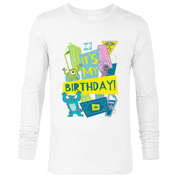 Disney and Pixar’s Monsters, Inc. It’s My Birthday - Long Sleeve T-Shirt for Men - Customized-White