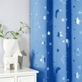 thumbnail image 2 of Full Black Grommet Blackout Curtain Panels Moon Stars Printed Window Curtains Thermal Insulated Drapes for Kids Boy Girls Bedroom Nursery Living Room Decor,1 Panel,  Blue 52"*84", 2 of 6