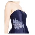 thumbnail image 3 of BLONDIE Womens Navy Beaded Zippered Sleeveless Sweetheart Neckline Short Party Fit + Flare Dress 9, 3 of 4