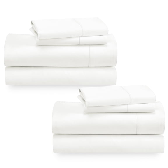 California Design Den 2-Pack 400 Thread Count Sateen 100% Cotton Sheet Sets King Size - Extra Soft, Breathable & King Sheets, Deep Pocket Bed Sheets - Ivory (Pale Tone)