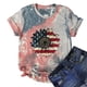 thumbnail image 3 of Blusa Informal Elegante Para Mujer, Camisetas Divertidas Y Lindas de Manga Corta Con Estampado de Bandera Del Día de La Independencia, Camiseta Teñida Anudada Odeerbi  ODB165528, 3 of 7