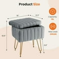 thumbnail image 4 of Simenmax Vanity Stool Chair with Storage, Ottoman Faux Fur Soft Padded Makeup Footstools Seat, Gray, 4 of 10