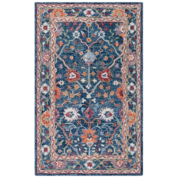 SAFAVIEH Blossom Jocelin Floral Area Rug, Blue/Red, 5' x 8'