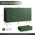 thumbnail image 5 of Furniway Modern 6-Drawer Dresser for Bedroom, Green, 29.5 x 15.7 x 47.2 Inches, 5 of 7