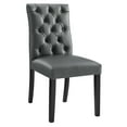 thumbnail image 3 of Side Dining Chair, Set of 2, Grey Gray, Faux Vinyl Leather, Kitchen Cafe Bistro Hospitality Restaurant, Modern Contemporary HB33241, 3 of 10