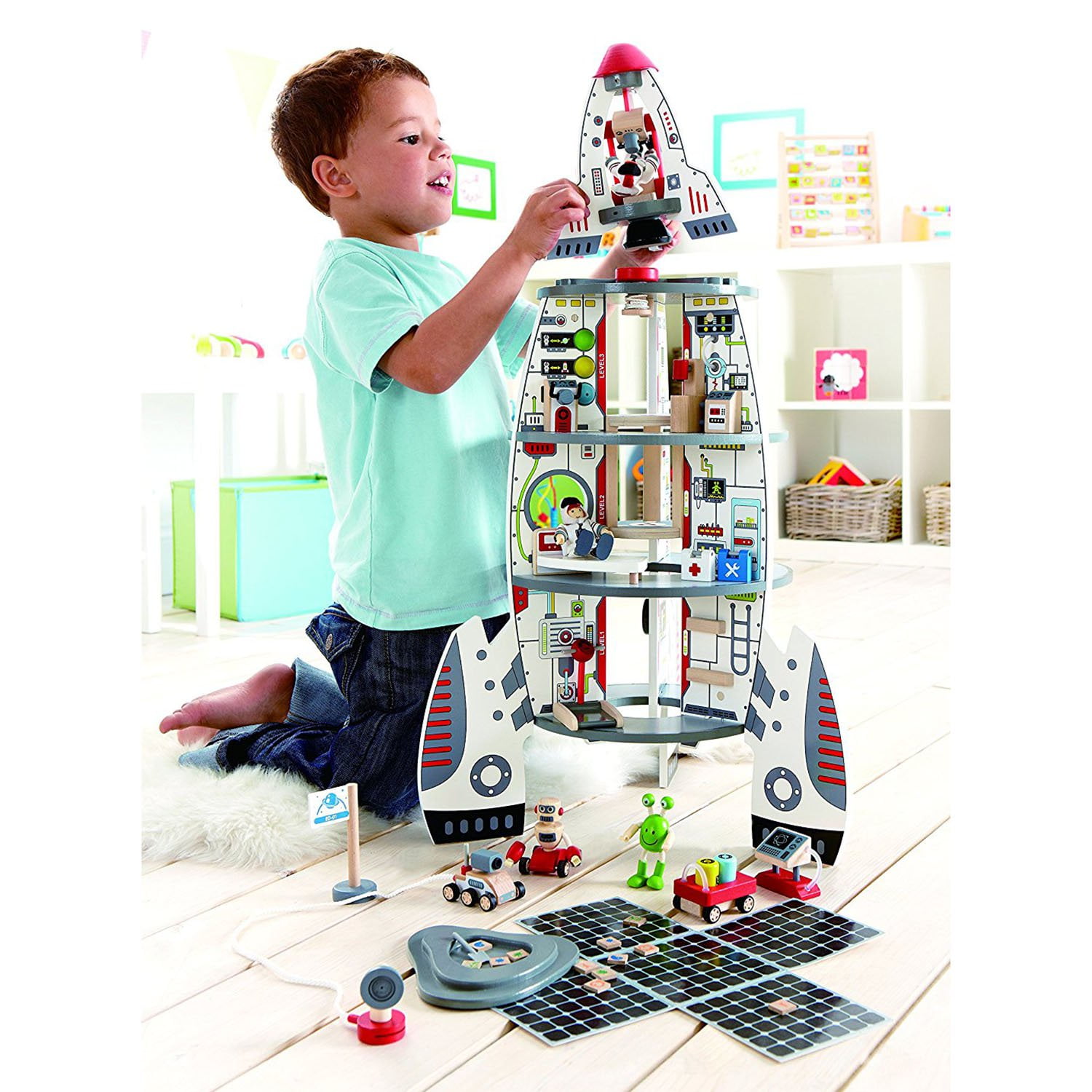 wooden activity rocket