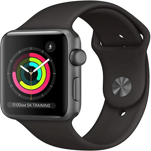 Pre-Owned Watch Series 3 42MM Space Gray - Aluminum Case - Black Sport Band (Refurbished Grade B)