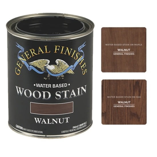 General Finishes Water Based Wood Walnut Stain, Quart