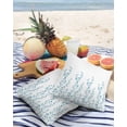 thumbnail image 4 of Outdoor Throw Pillow Cover Summer Botanical Turquoise Leaves Waterproof Cushion Covers 2 Pack Natural Foliage Plant on White Pillow Cases Home Decoration for Patio Garden Couch Sofa, 4 of 7