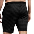 thumbnail image 3 of CaComMARK PI Shorts for Men Waffle Beach Shorts Fashion Casual Drawstring Elastic Printing Design with Pockets Shorts Black 6(M), 3 of 6