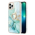 thumbnail image 2 of SaniMore for iPhone 13 Pro 6.1" 2021 Case with 360 Degree Rotating Metal Ring Shockproof TPU Backplane Marble Pattern Luxury Fashion Anti-drop Cover For iPhone 13 Pro, Green, 2 of 4