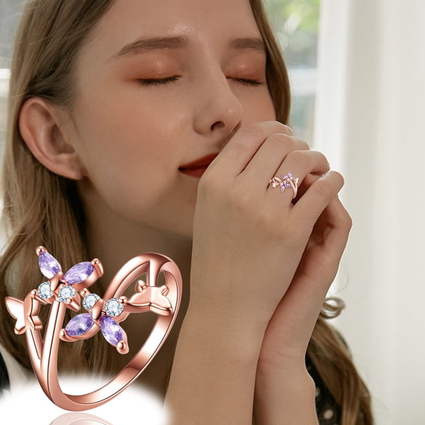 Anillos para mujer, regalos para mujer, moda para damas, diamantes, moda, abierto, joyería para mujer, anillo para damas