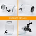 thumbnail image 4 of 1-Gallon Drink Dispenser, Glass Water Dispenser with Black Tin Lid and Black Stainless steel faucet,Black Iron Frame,Mason Drink Dispenser for Parties, Picnics, Barbecues and Daily,2 pack, 4 of 8