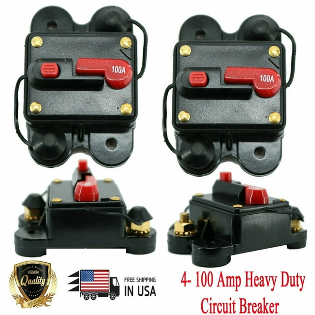 4x 100 Amp Circuit Breaker Replace Fuse Holder Car Marine Stereo Fuse