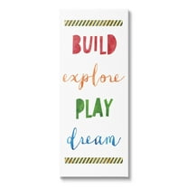 Stupell Industries Build Explore Play Dream Graphic Art Gallery Wrapped Canvas Print Wall Art, Design by Jennifer McCulley