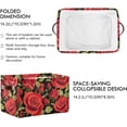 thumbnail image 3 of GZHJMY Collapsible Storage Basket Red Rose Rectangular Storage Bins Baskets Toys Storage Bins with Handles for Bedroom Home Office 1PCS, 3 of 7