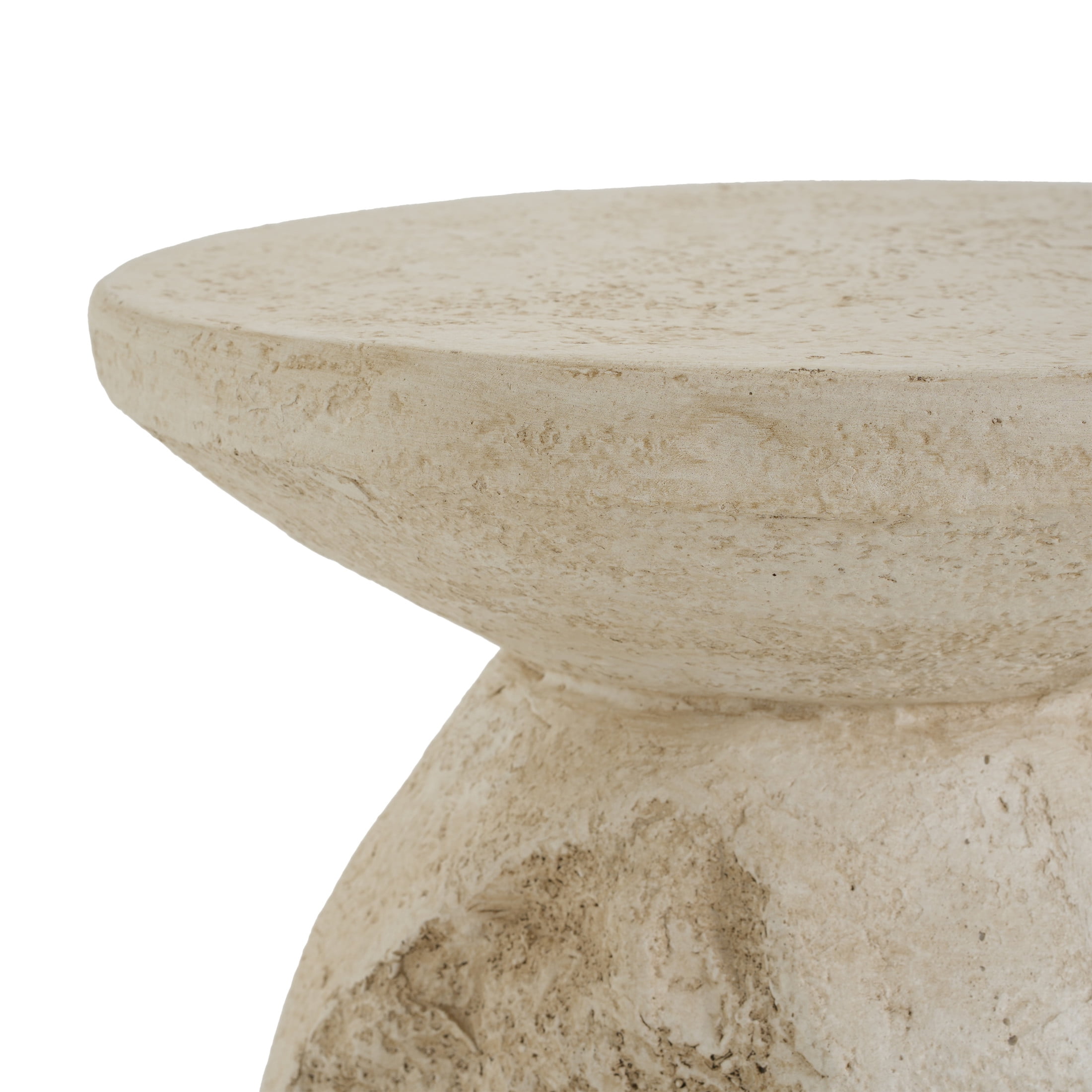 Christopher Knight Home Outdoor Indoor MGO Side Table, Sculptural Pear-Shaped, Beige Finish
