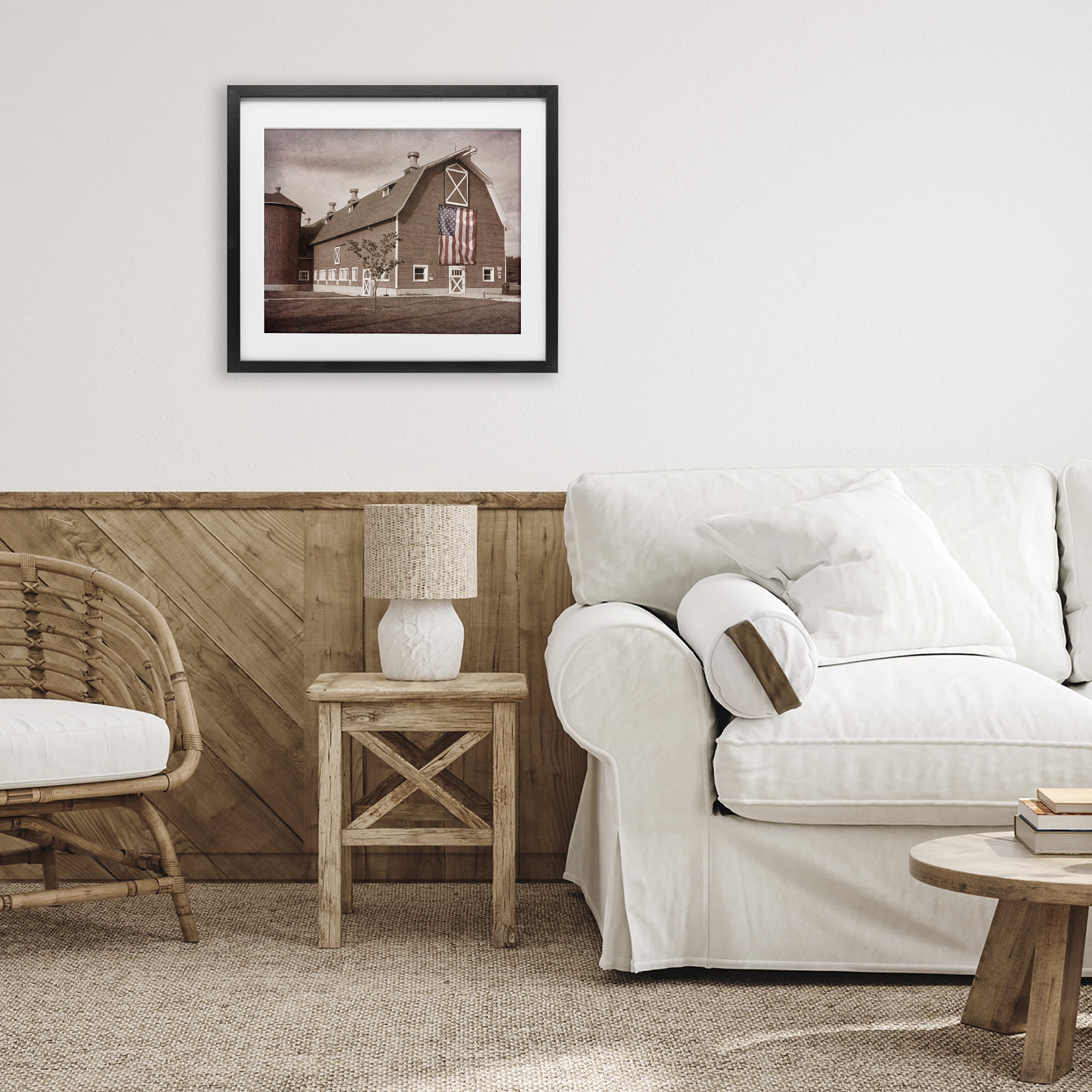 Stupell Industries Rural America Barn Black Framed Print Under Glass, design by Marcus Prime