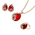 thumbnail image 1 of thinson Vintage Rhinestone Necklace Earrings Ring Jewelry Sets Crystal Water Drop Pendant Red, 1 of 9