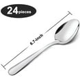 "Bestdin 24Piece Stainless Steel Dinner Spoons, 6.7"" Mirror Polished