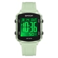 thumbnail image 5 of Digital Watches for Men Women Waterproof Unique Rectangle Watch Stopwatch Countdown Alarm Analog Silicone Strap Transparent Case, 5 of 6