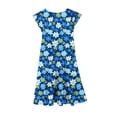 thumbnail image 4 of Zpanxa Robes d'Été pour Filles Manches Courtes Volantées Col Rond Imprimé Floral Taille Poche Robe Superposée Polyester Spandex Multicolore 12-13 Ans, 4 of 6