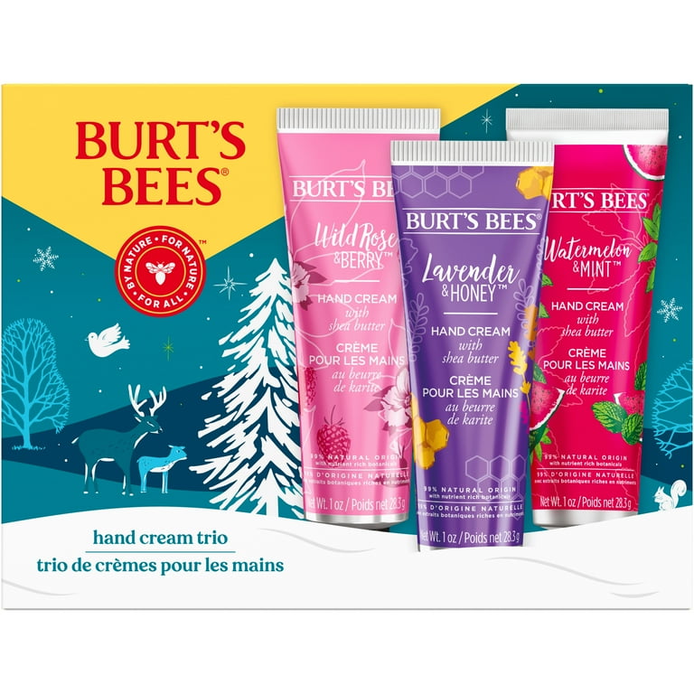 Burt's Bees Hand Cream Trio Gift Set with Lavender Honey Wild Rose