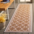thumbnail image 2 of SAFAVIEH Beach House Wendy Geometric Indoor/Outdoor Runner Rug, Brown/Ivory, 2'2" x 8', 2 of 12